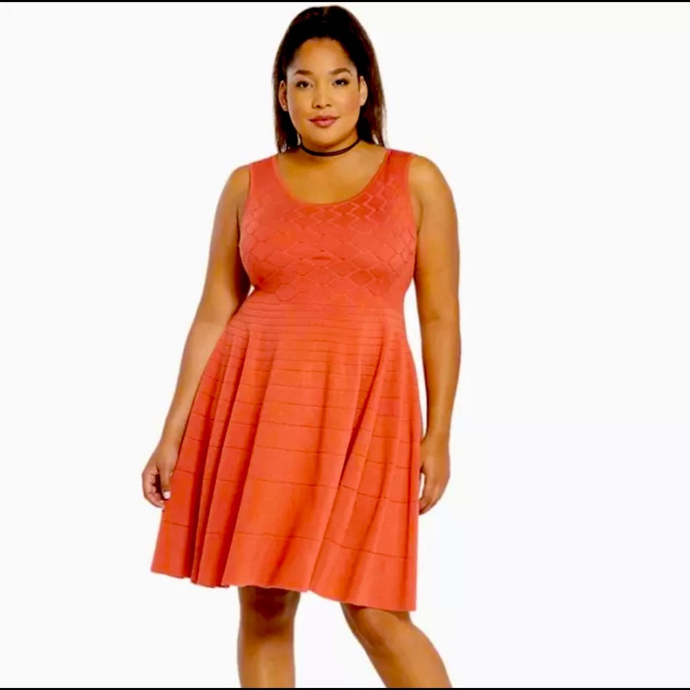 Torrid Rust or Pastel Colored Mixed Stitch Knit Sleeveless Sweater Dress Size 1